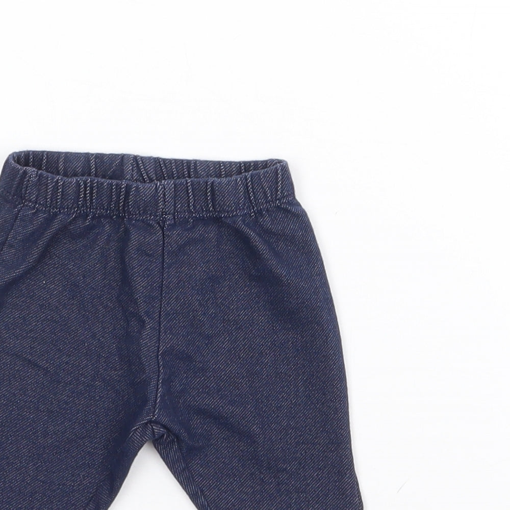 Dunnes Stores Baby Blue  Cotton Pedal Pusher Leggings Size 0-3 Months