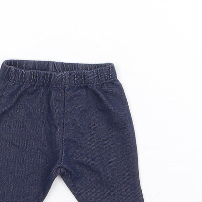 Dunnes Stores Baby Blue  Cotton Pedal Pusher Leggings Size 0-3 Months