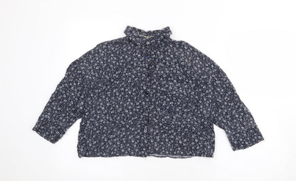 Womens UK Size S Pull & Bear Blue Cropped Blouse