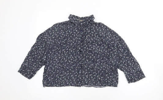 Womens UK Size S Pull & Bear Blue Cropped Blouse