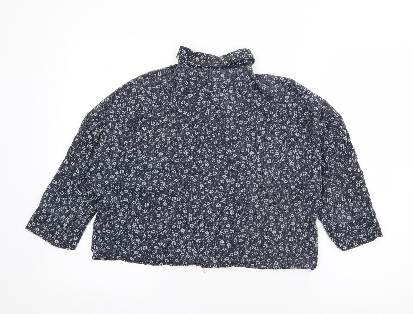 Womens UK Size S Pull & Bear Blue Cropped Blouse