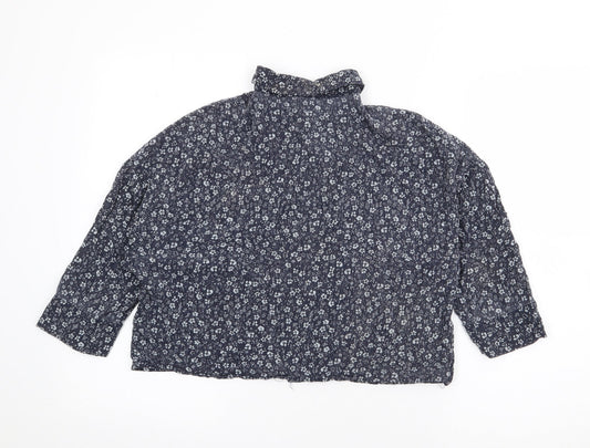 Womens UK Size S Pull & Bear Blue Cropped Blouse