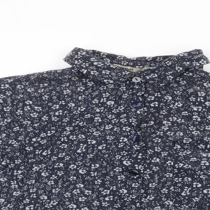 Womens UK Size S Pull & Bear Blue Cropped Blouse
