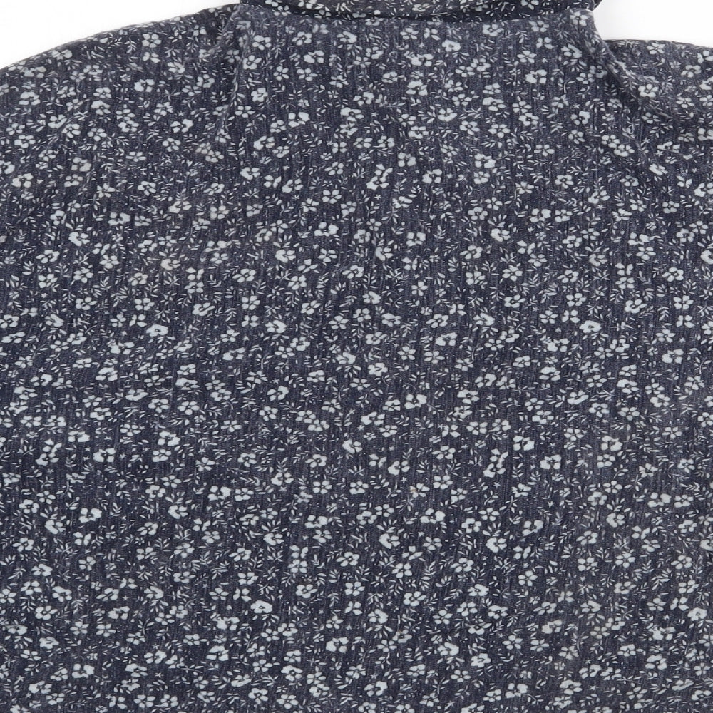 Womens UK Size S Pull & Bear Blue Cropped Blouse