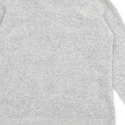 Womens UK Size M Text Grey Cardigan Jumper