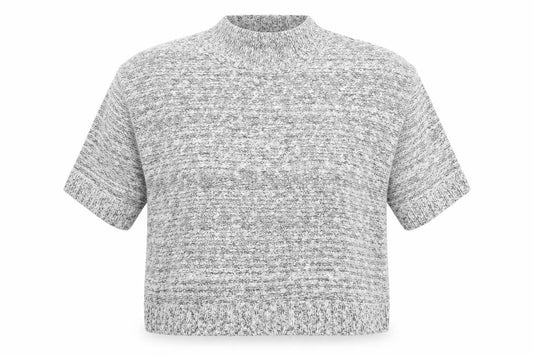 Front view of Bonmarché women’s gold crew neck acrylic jumper, size XL