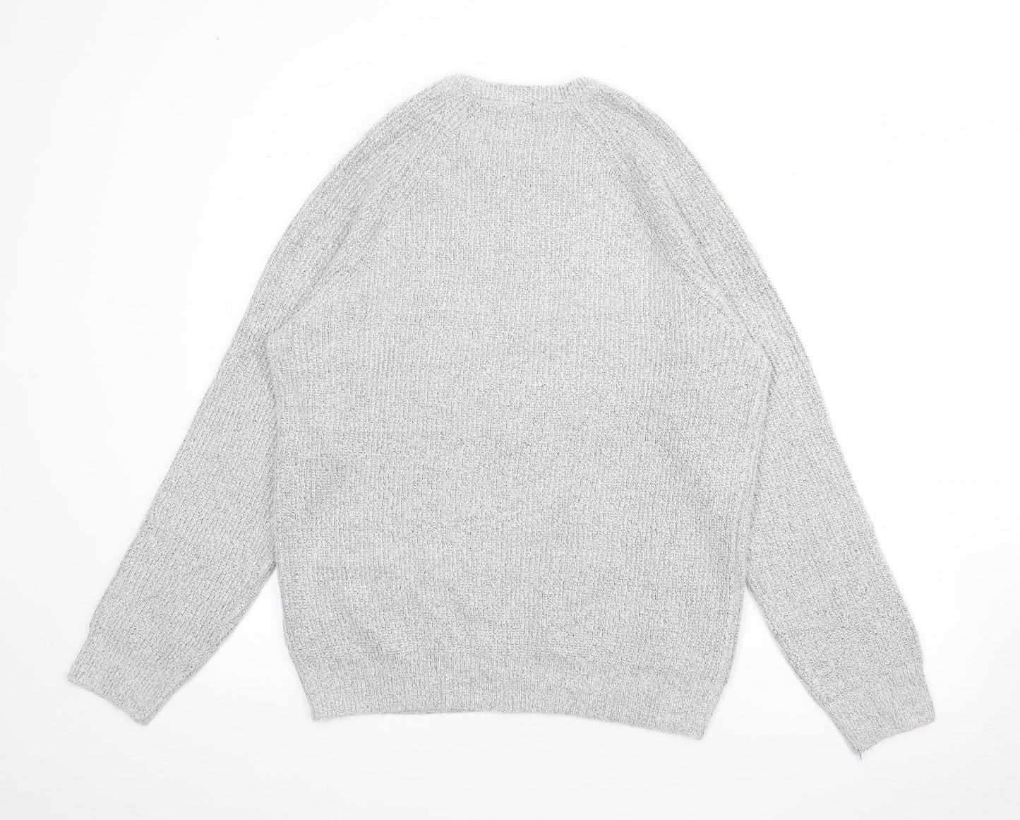 Marks and Spencer Mens Grey Crew Neck  Polyamide Pullover Jumper Size L