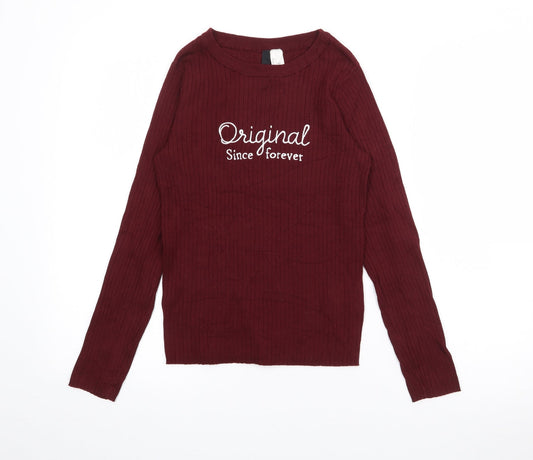 Womens UK Size S H&M Red Pullover Jumper