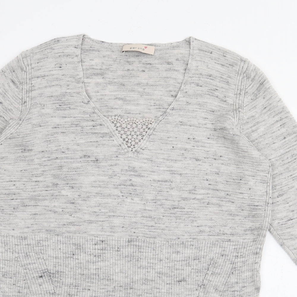 Womens UK Size L Per Una Grey Pullover Jumper