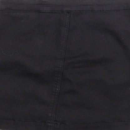 PRETTYLITTLETHING Womens Black  Polyester A-Line Skirt Size 10