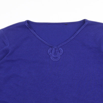 Womens UK Size S Preworn Blue Pullover Jumper