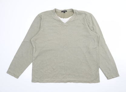 George Mens Green Crew Neck  Cotton Pullover Jumper Size XL