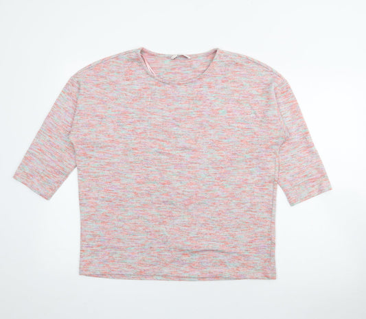 TU Womens Pink Scoop Neck  Polyester Pullover Jumper Size 12