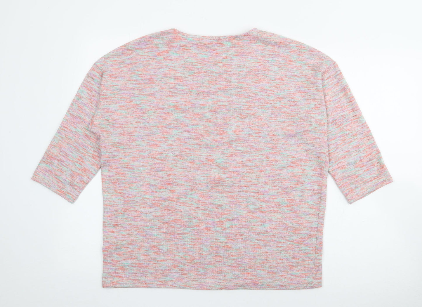 TU Womens Pink Scoop Neck  Polyester Pullover Jumper Size 12