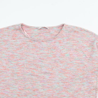 TU Womens Pink Scoop Neck  Polyester Pullover Jumper Size 12