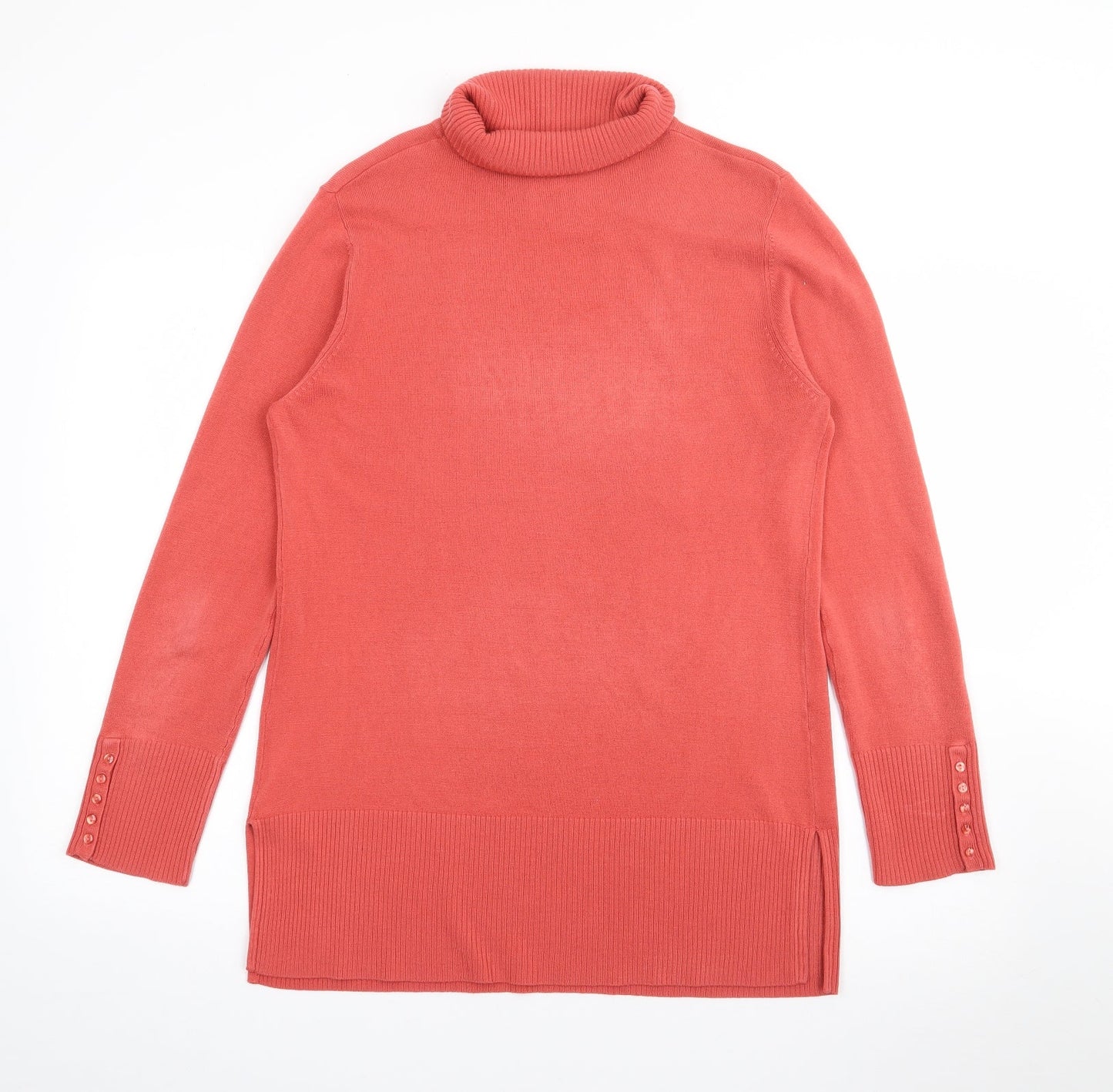 BHS Womens Red Roll Neck  Acrylic Pullover Jumper Size 14