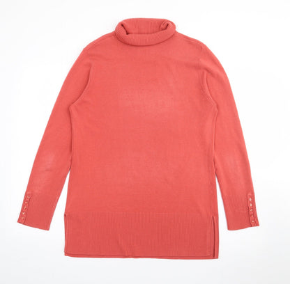 BHS Womens Red Roll Neck  Acrylic Pullover Jumper Size 14