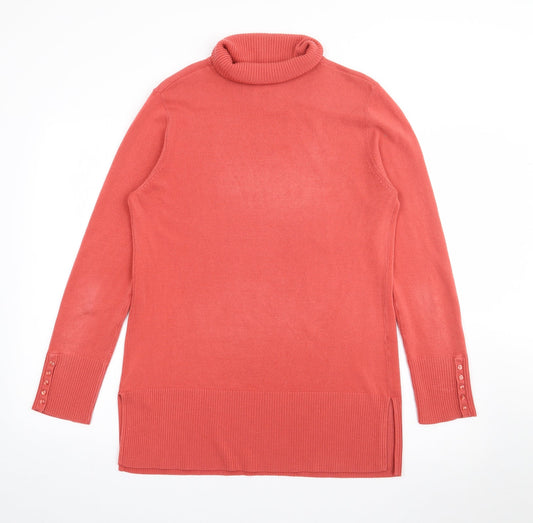 BHS Womens Red Roll Neck  Acrylic Pullover Jumper Size 14