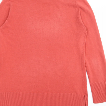 BHS Womens Red Roll Neck  Acrylic Pullover Jumper Size 14