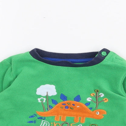 Early Days Baby Green  Polyester Pullover Jumper Size 6-9 Months  Button - Dinosaur