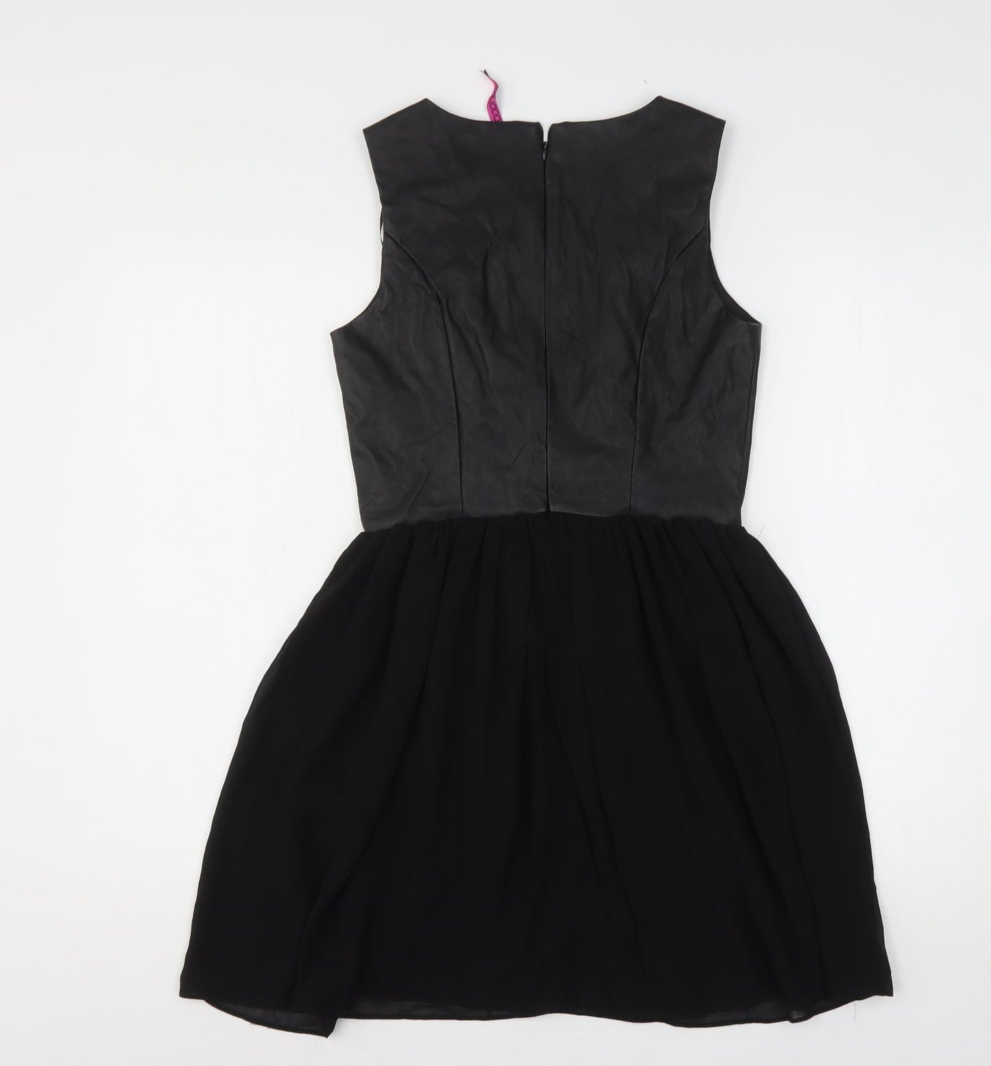 Boohoo Womens Black  Polyester Mini  Size 10  Round Neck