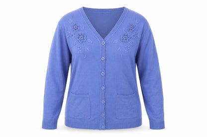Womens UK Size M Reflect Blue Cardigan Jumper