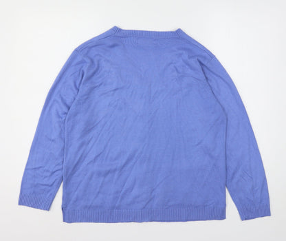 Womens UK Size M Reflect Blue Cardigan Jumper