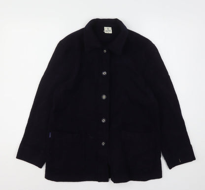 Additional front view of Fisser women’s blue polyester basic button-up, size UK 12, collared