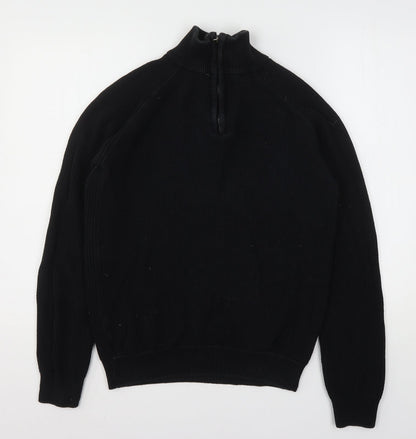 Haworth Mens Black  Cotton Pullover Sweatshirt Size M