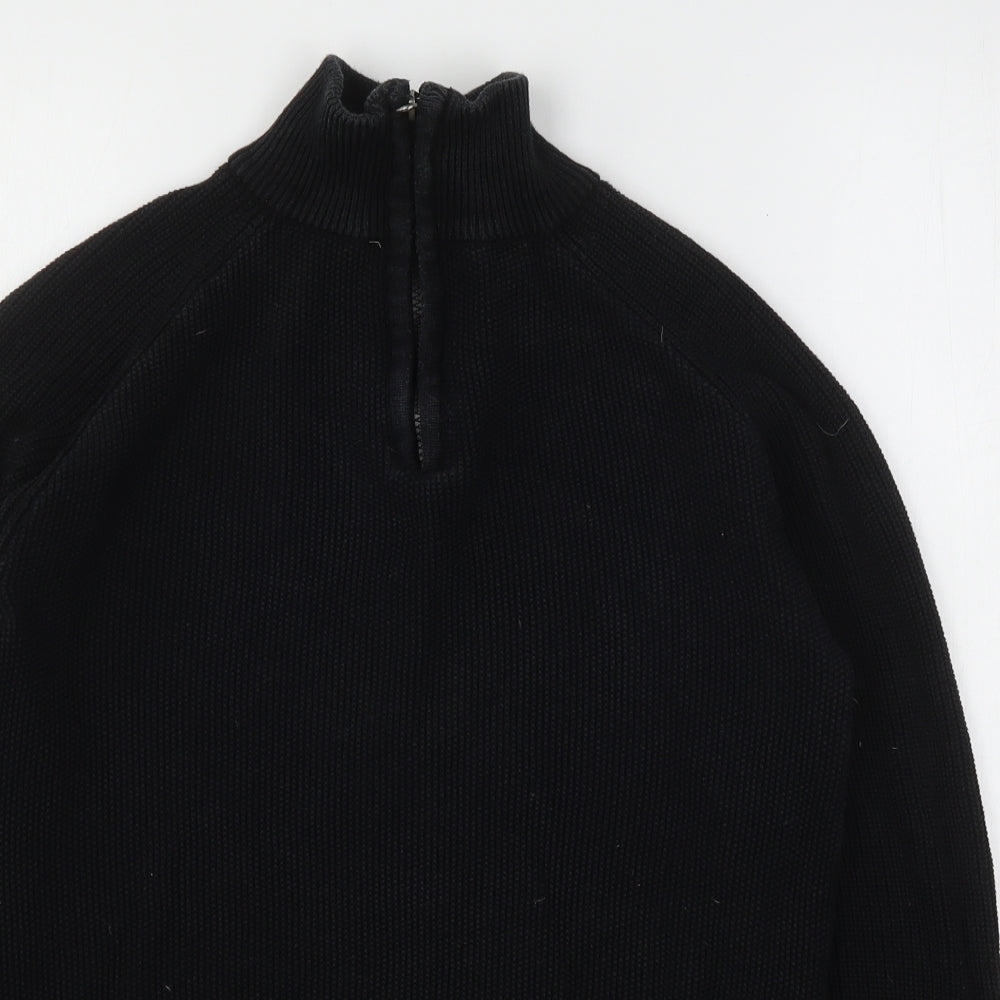 Haworth Mens Black  Cotton Pullover Sweatshirt Size M