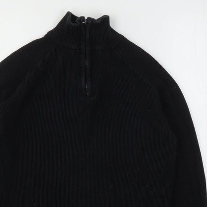 Haworth Mens Black  Cotton Pullover Sweatshirt Size M