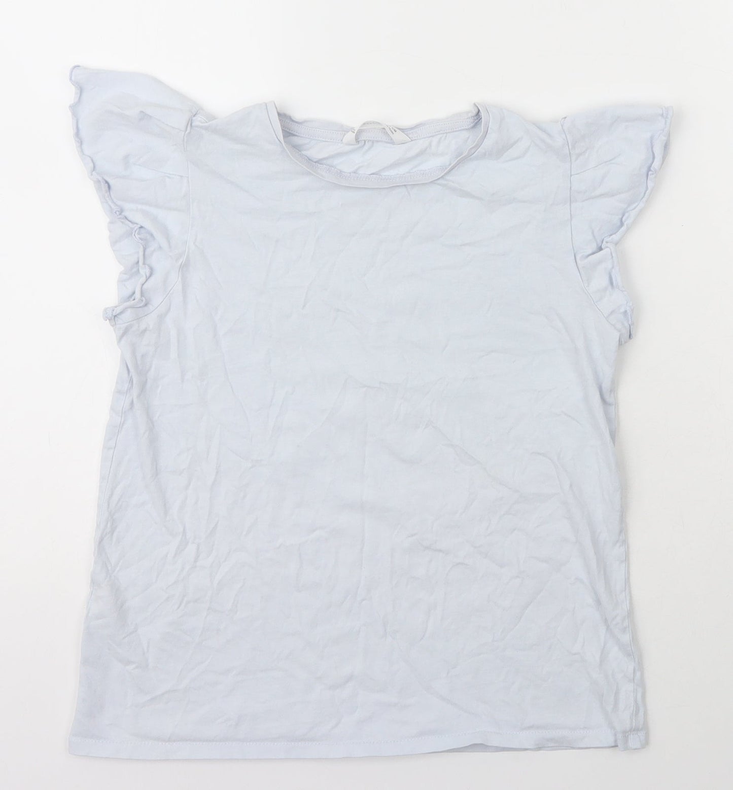MNG Girls Blue  Cotton Basic T-Shirt Size 11-12 Years Crew Neck