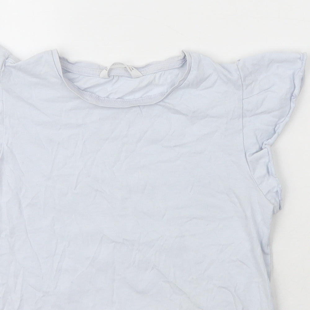 MNG Girls Blue  Cotton Basic T-Shirt Size 11-12 Years Crew Neck