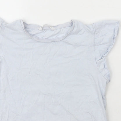 MNG Girls Blue  Cotton Basic T-Shirt Size 11-12 Years Crew Neck