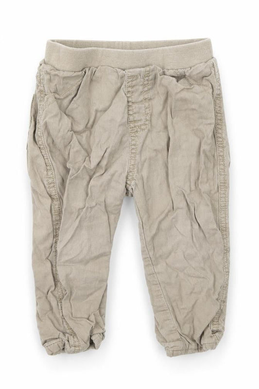 George Boys Beige  Cotton Jogger Trousers Size 12-18 Months