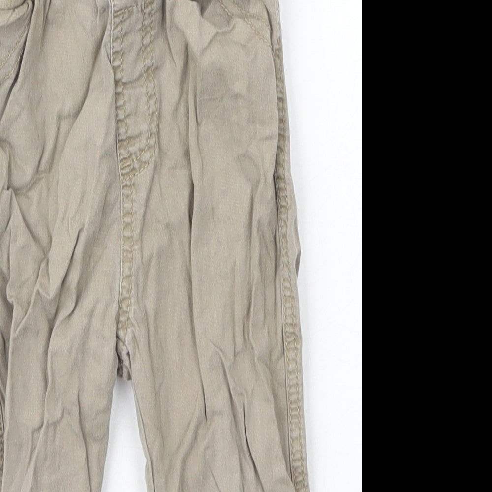 George Boys Beige  Cotton Jogger Trousers Size 12-18 Months