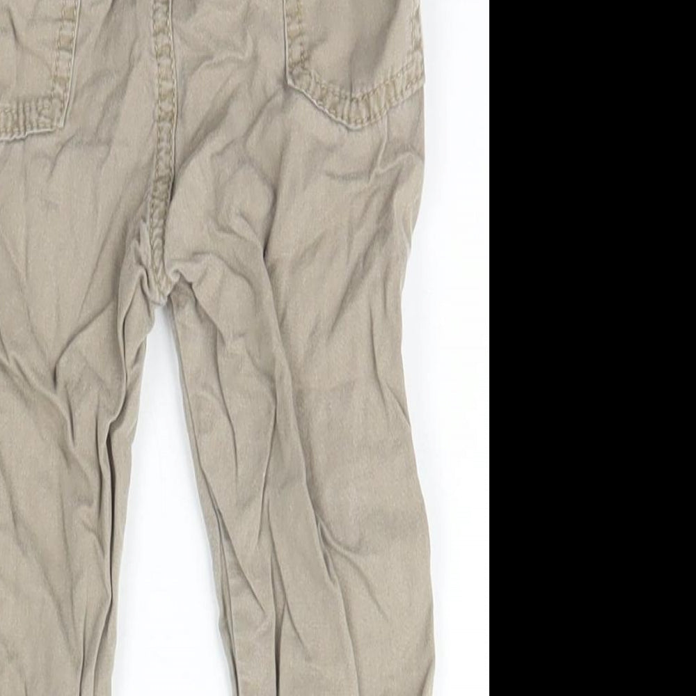 George Boys Beige  Cotton Jogger Trousers Size 12-18 Months