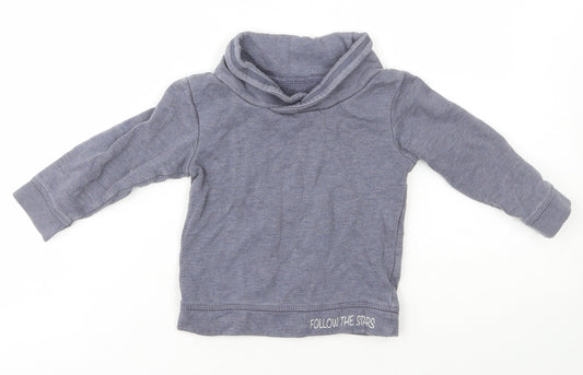 TU Girls Blue  Cotton Pullover Jumper Size 9-12 Months
