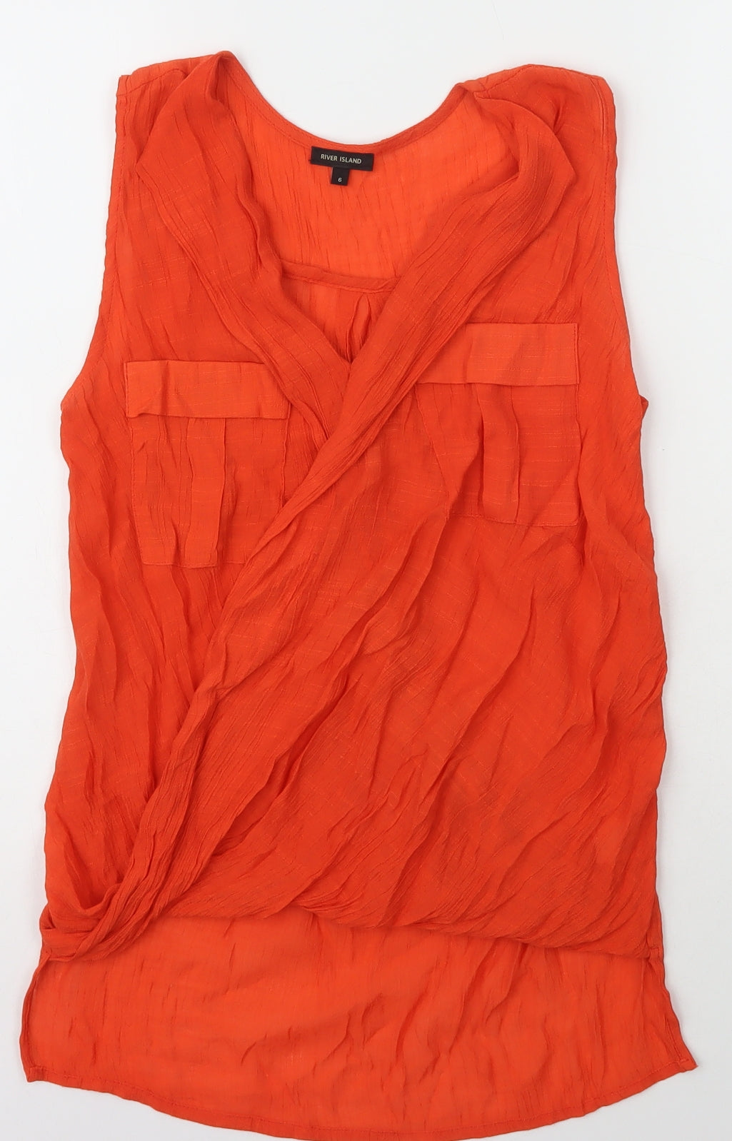 Womens UK Size 6 River Island Orange Basic T-Shirt