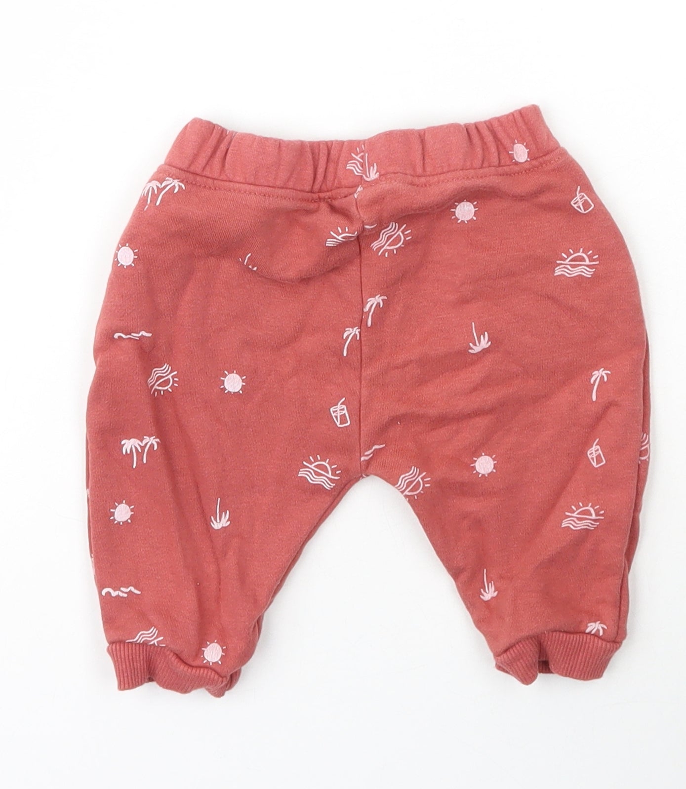 Leigh Tucker Girls Pink  Cotton Jogger Trousers Size 0-3 Months