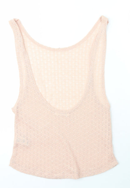 Womens UK Size XS Garage Pink Basic T-Shirt