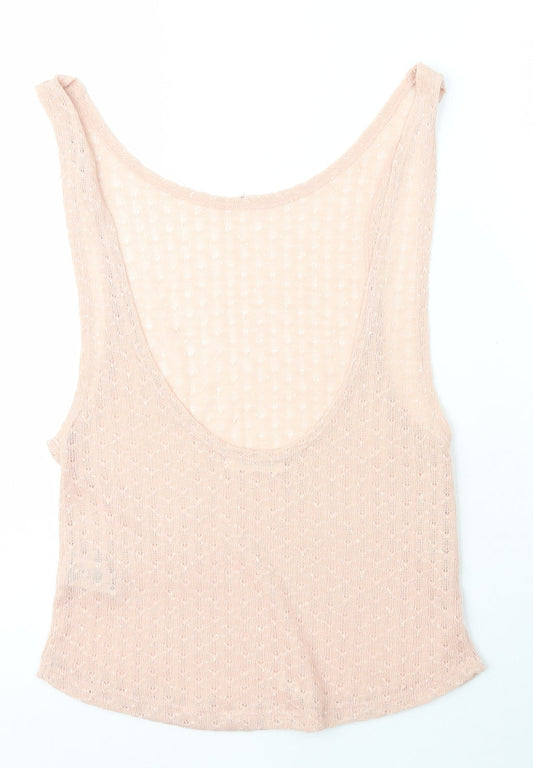 Womens UK Size XS Garage Pink Basic T-Shirt