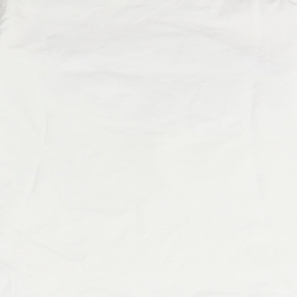 creamie Girls Ivory  Cotton Basic T-Shirt Size 10 Years Crew Neck