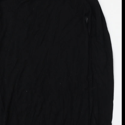 Topman Mens Black  Cotton  Polo Size L Collared Button