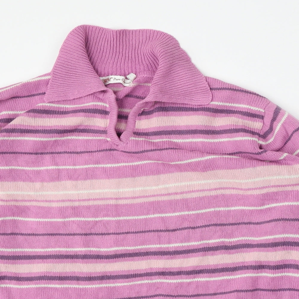 Womens UK Size L EWM Pink Pullover Jumper
