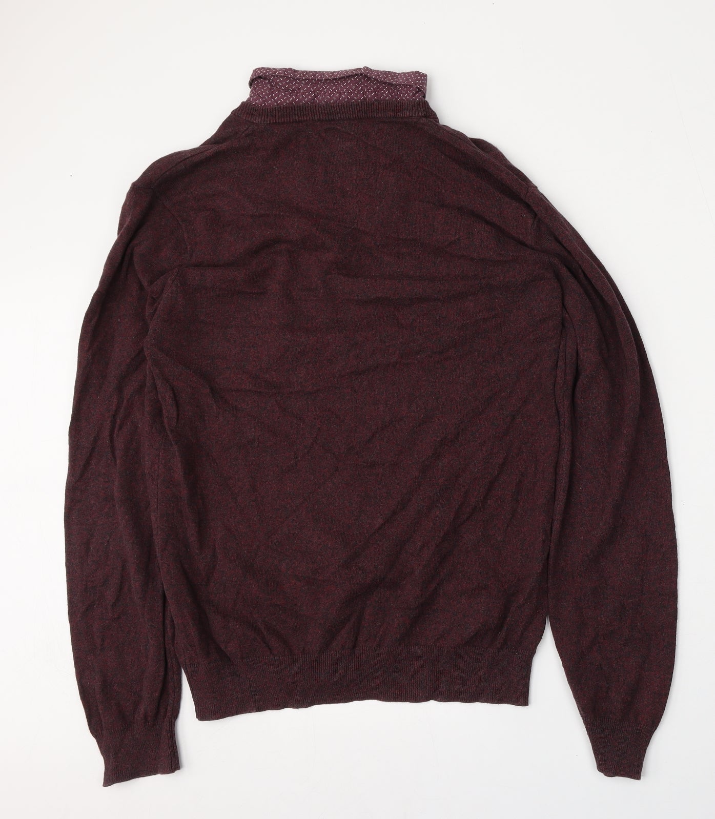 Cedar Wood State Mens Red Collared  Cotton Pullover Jumper Size M