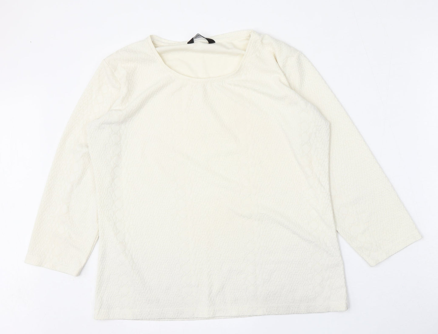 Womens UK Size 16 Alexara Beige Basic T-Shirt