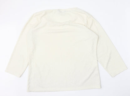 Womens UK Size 16 Alexara Beige Basic T-Shirt