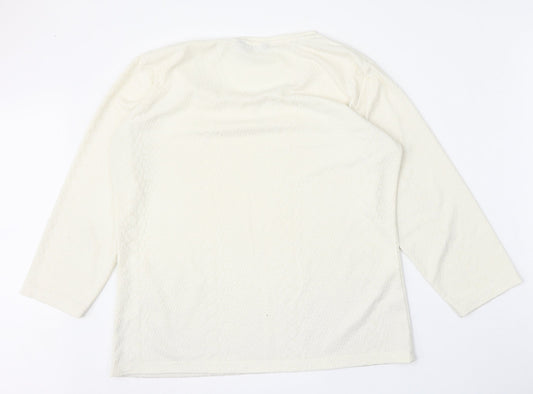 Alexara Womens Beige  Polyester Basic T-Shirt Size 16 Round Neck