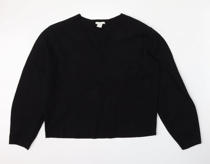 H&M Womens Black  Viscose Pullover Sweatshirt Size M